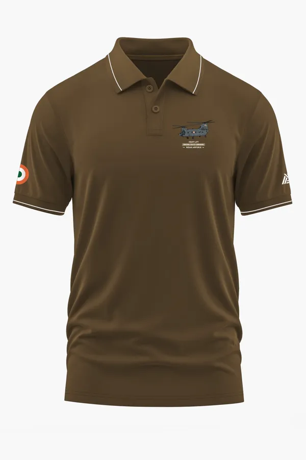 BOEING_CH-47_CHINOOK_POLO_T-SHIRT_-_Brown,_XXL