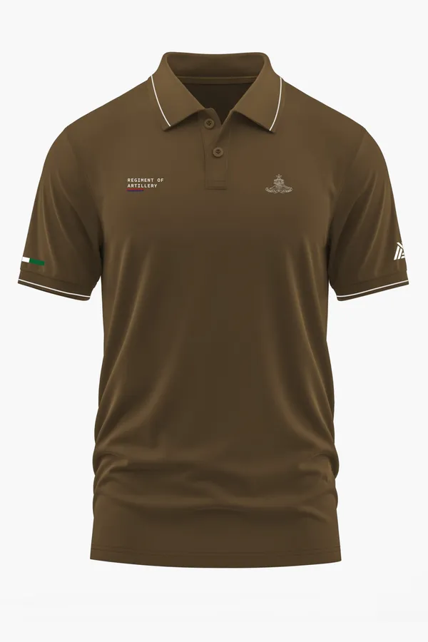 REGT._OF_ARTILLERY_POLO_T-SHIRT_-_Brown,_XXL