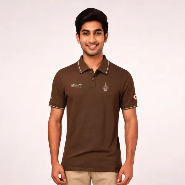 Brown_Cotton_Blend_Regular_Fit_Mig-29_Pride_Polo_T-Shirt_For_Men