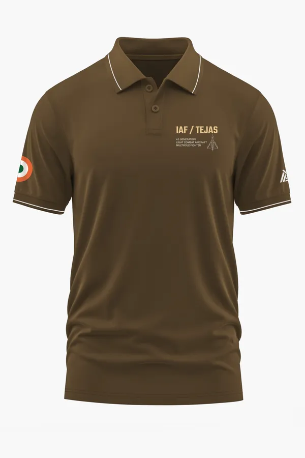 IAF_TEJAS_POLO_T-SHIRT_-_Brown,_XXL