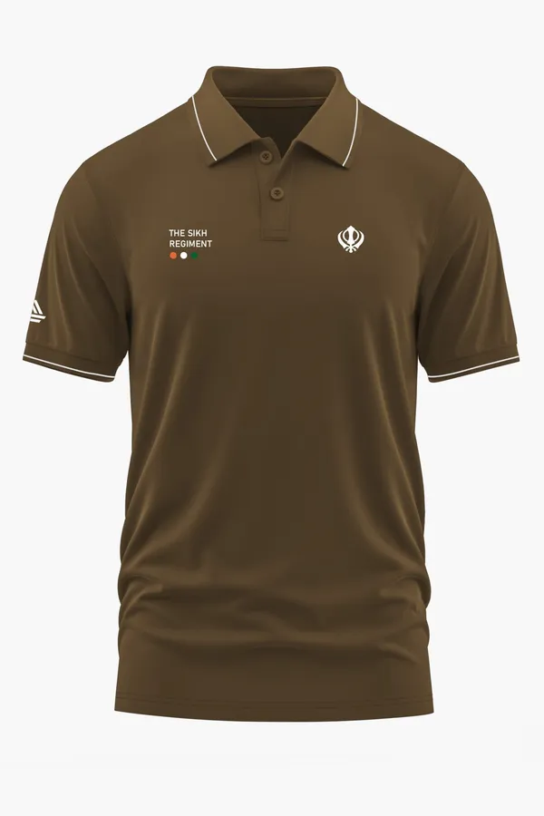 SIKH_REGT._PRIDEPOLO_T-SHIRT_-_Brown,_XXL