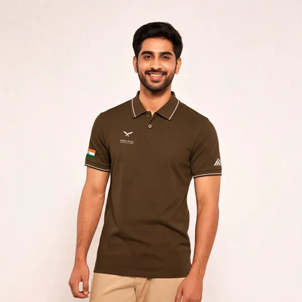 Brown_Cotton_Lycra_Regular_Fit_Gorkha_Rifles_Polo_T-Shirt_For_Men