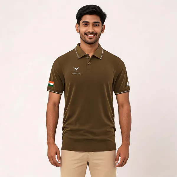 Brown_Cotton_Lycra_Regular_Fit_Gorkha_Rifles_Polo_T-Shirt_For_Men