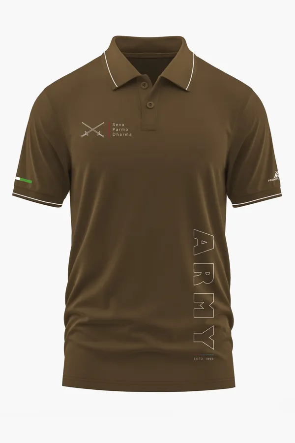 ARMY_SERVICE_BEFORE_SELF_POLO_T-SHIRT_-_Brown,_XXL