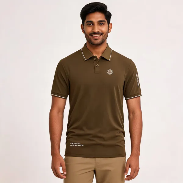 Brown_Cotton_Blend_Regular_Fit_Sikh_Regiment_Polo_T-Shirt_For_Men