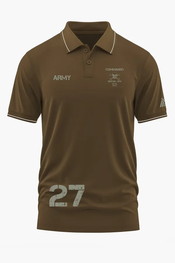 COMMANDO_SPECIAL_OPS_POLO_T-SHIRT_-_Brown,_XXL