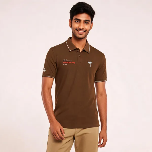 Brown_Cotton_Blend_Regular_Fit_Shadow_Ops_Polo_T-Shirt_For_Men