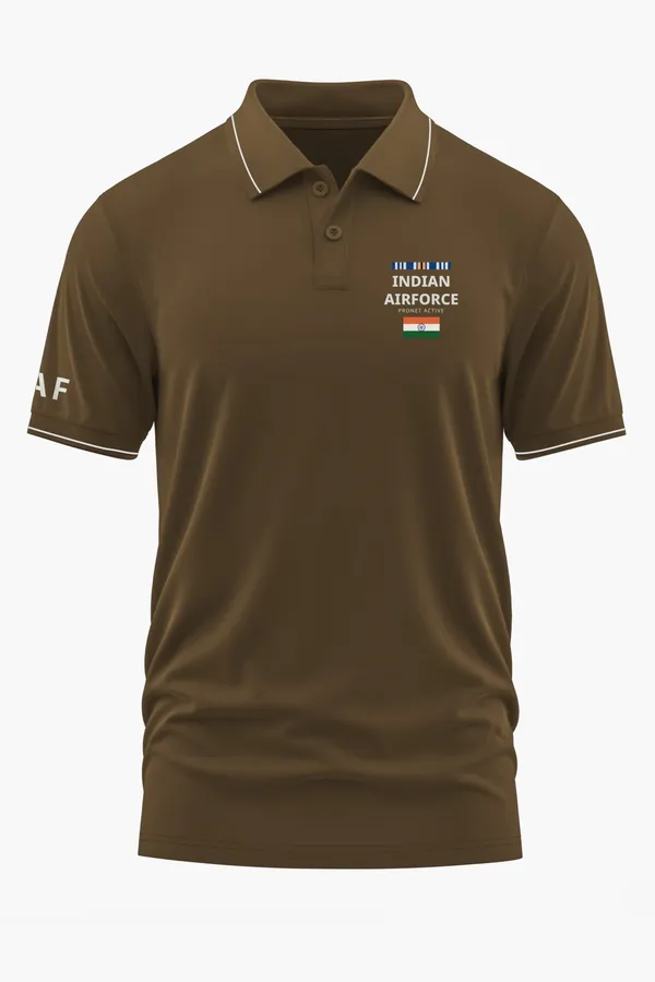 INDIAN_AIRFORCE_HONOR_BADGE_POLO_T-SHIRT_-_Brown,_XXL