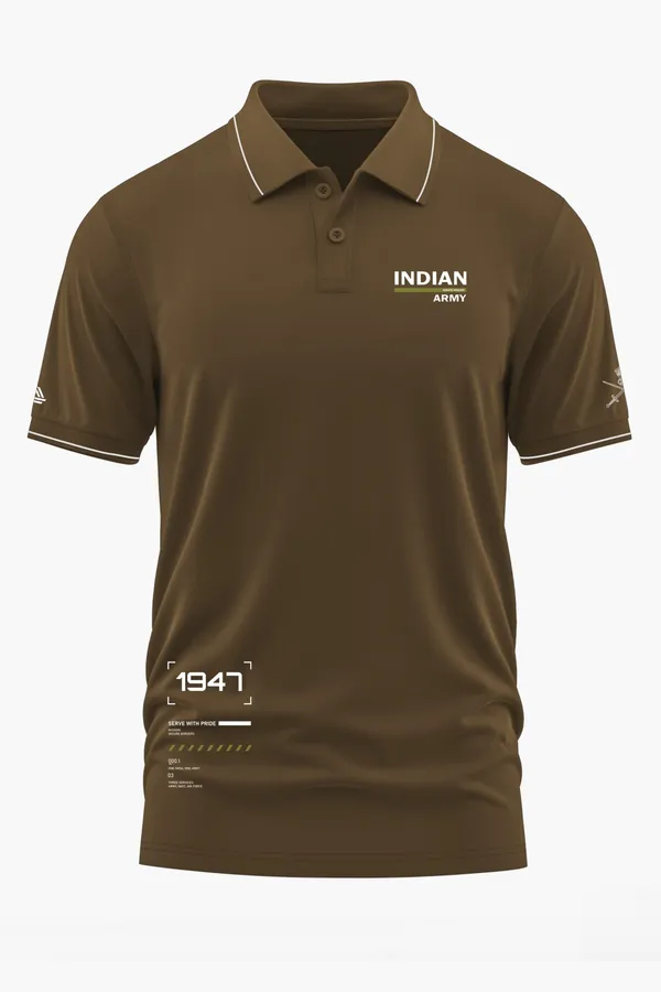 SERVE_WITH_PRIDE_-_INDIAN_ARMY_POLO_T-SHIRT_-_Brown,_XXL
