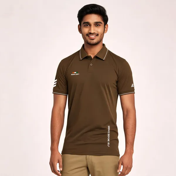 Brown_Cotton_Blend_Regular_Fit_Army_Code_Of_Honour_Polo_T-Shirt_For_Men
