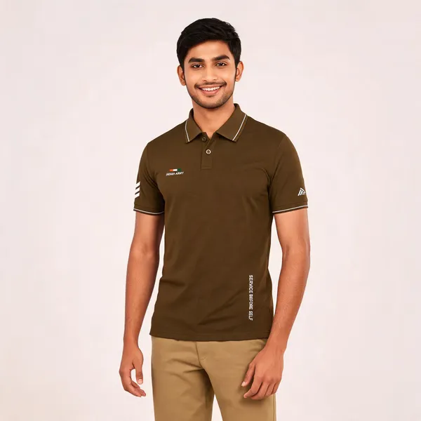Brown_Cotton_Blend_Regular_Fit_Army_Code_Of_Honour_Polo_T-Shirt_For_Men
