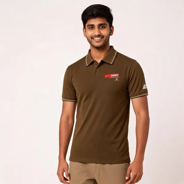 Brown_Cotton_Blend_Regular_Fit_Army_Fieldwear_Polo_T-Shirt_For_Men