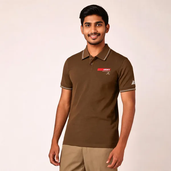 Brown_Cotton_Blend_Regular_Fit_Army_Fieldwear_Polo_T-Shirt_For_Men