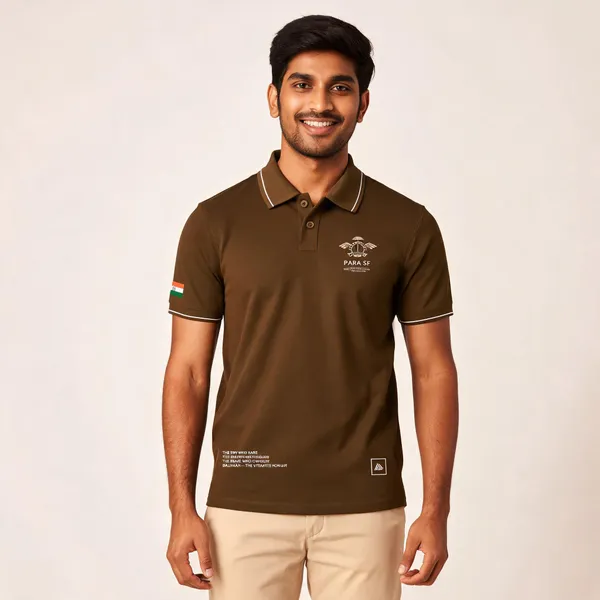 Brown_Cotton_Lycra_Regular_Fit_Para_Sf_The_Few_Who_Dare_Polo_T-Shirt_For_Men