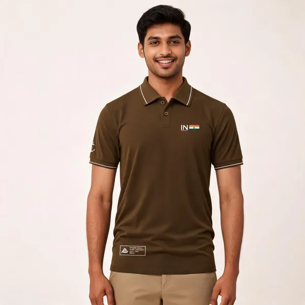 Brown_Cotton_Blend_Regular_Fit_Polo_T-Shirt_For_Men