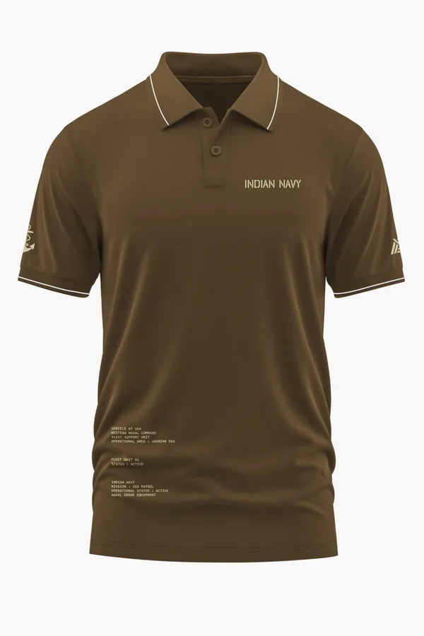 INDIAN_NAVY_POLO_T-SHIRT_-_Brown,_XXL
