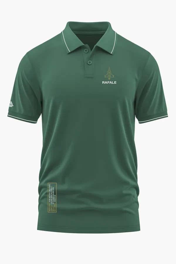 RAFALE_MULTIROLE_FIGHTER_JET_POLO_T-SHIRT_-_Green,_XXL
