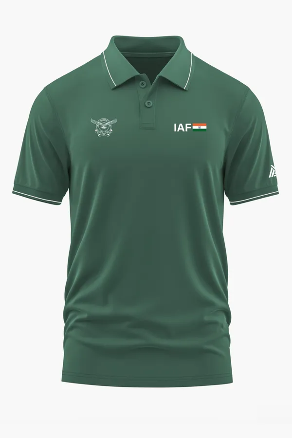 INDIAN_AIR_FORCE_POLO_T-SHIRT_-_Green,_XXL