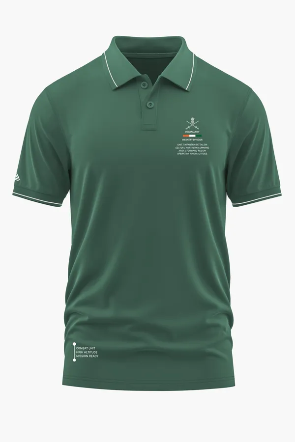 INDIAN_ARMY_COMBAT_UNIT_POLO_T-SHIRT_-_Green,_XXL