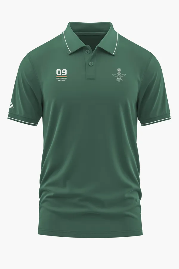 9TH_GORKHA_RIFLES_POLO_T-SHIRT_-_Green,_XXL
