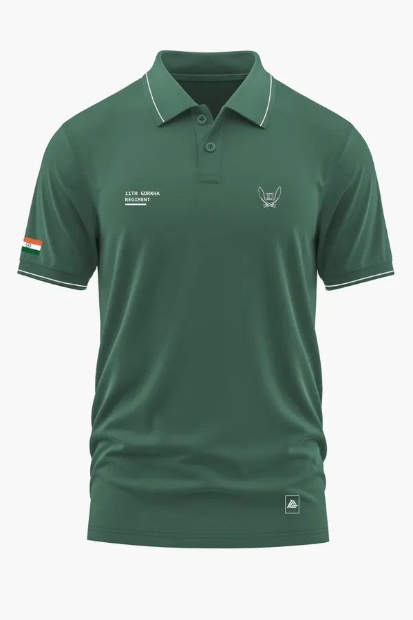 11TH_GORKHA_REGIMENT_POLO_T-SHIRT_-_Green,_XXL