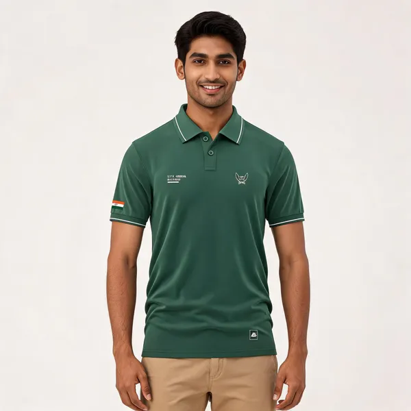 Green_Cotton_Regular_Fit_11Th_Gorkha_Regiment_Polo_T-Shirt_For_Men