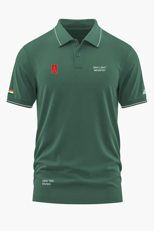 SIKH_LIGHT_INFANTRY_POLO_T-SHIRT_-_Green,_XXL