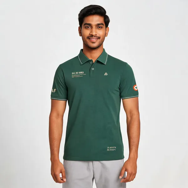 Green_Cotton-Lycra_Regular_Fit_Su-30_Mki_Polo_T-Shirt_For_Men