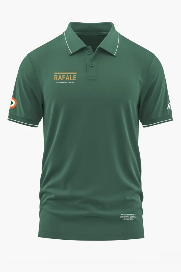 RAFALE_OMNIROLE_AIRCRAFT_POLO_T-SHIRT_-_Green,_XXL