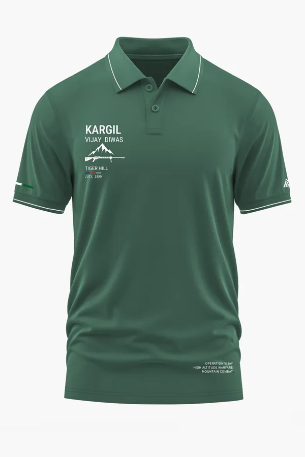 KARGIL_TIGER_HILL_POLO_T-SHIRT_-_Green,_XXL