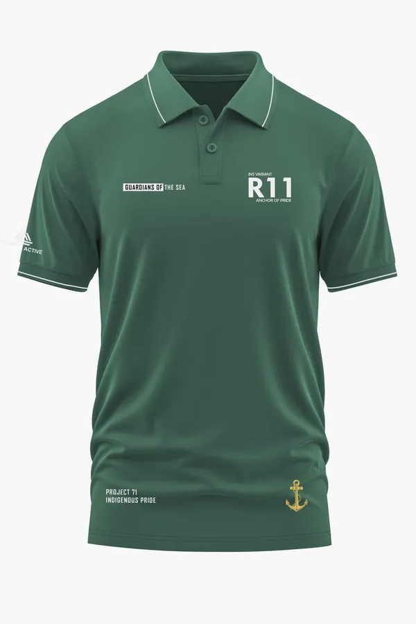 INS_VIKRANT_INDIGENOUS_PRIDE_POLO_T-SHIRT_-_Green,_XXL