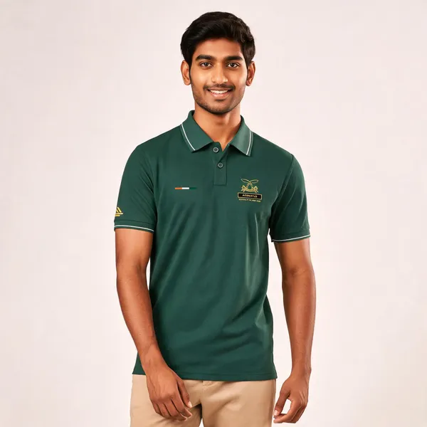 Green_Cotton_Blend_Regular_Fit_Assam_Rifles_Polo_T-Shirt_For_Men