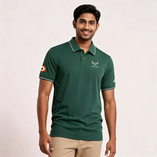Green_Cotton-Lycra_Regular_Fit_Iaf_Defender_Polo_T-Shirt_For_Men