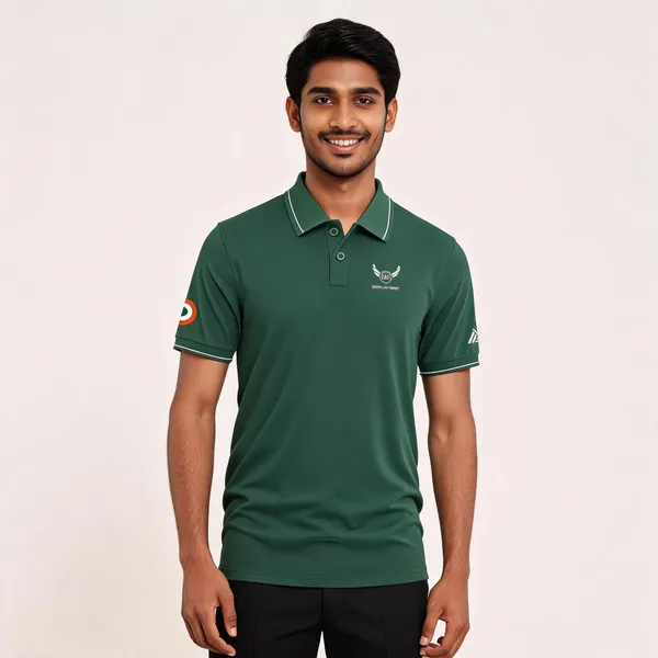 Green_Cotton-Lycra_Regular_Fit_Iaf_Defender_Polo_T-Shirt_For_Men