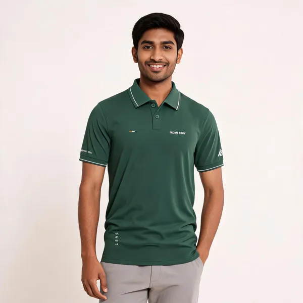 Green_Cotton_Blend_Regular_Fit_Army_Honor_Polo_T-Shirt_For_Men