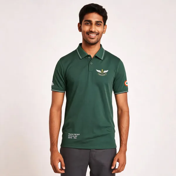 Green_Cotton_Regular_Fit_Iaf_Wings_Of_Glory_Polo_T-Shirt_For_Men