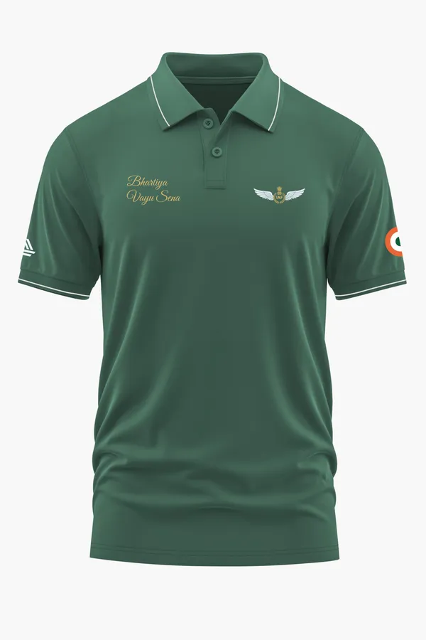 BHARTIYA_VAYU_SENA_POLO_T-SHIRT_-_Green,_XXL