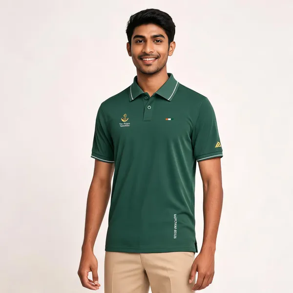 Green_Cotton_Regular_Fit_Rajputana_Rifles_Polo_T-Shirt_For_Men