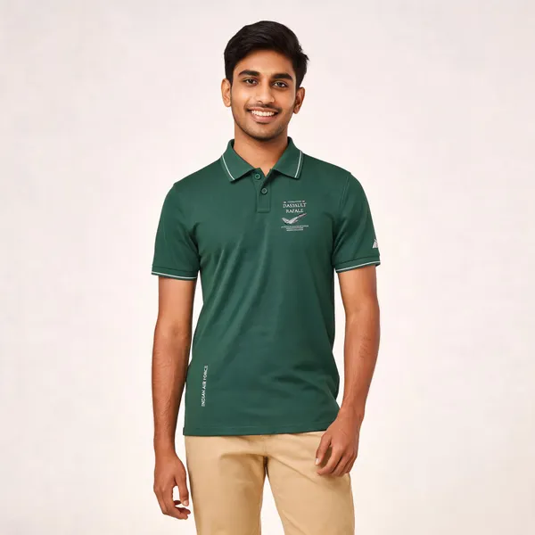 Green_Cotton-Lycra_Regular_Fit_Dassault_Rafale_Strike_Polo_T-Shirt_For_Men