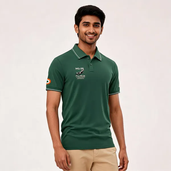 Green_Cotton_Regular_Fit_Mig-29_Fulcrum_Polo_T-Shirt_For_Men