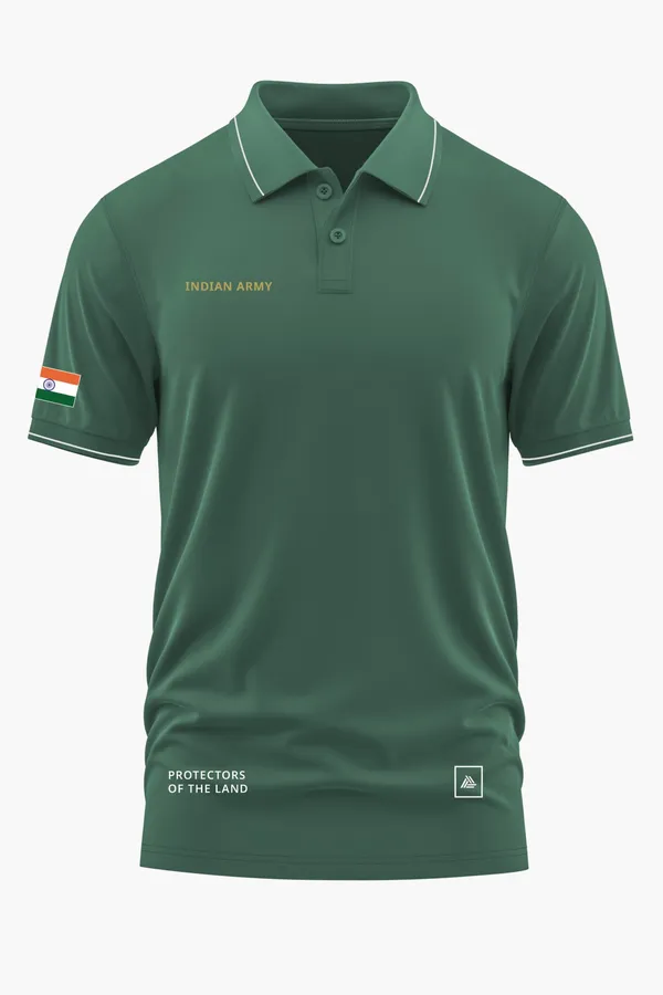 INDIAN_ARMY_ELITE_POLO_T-SHIRT_-_Green,_XXL