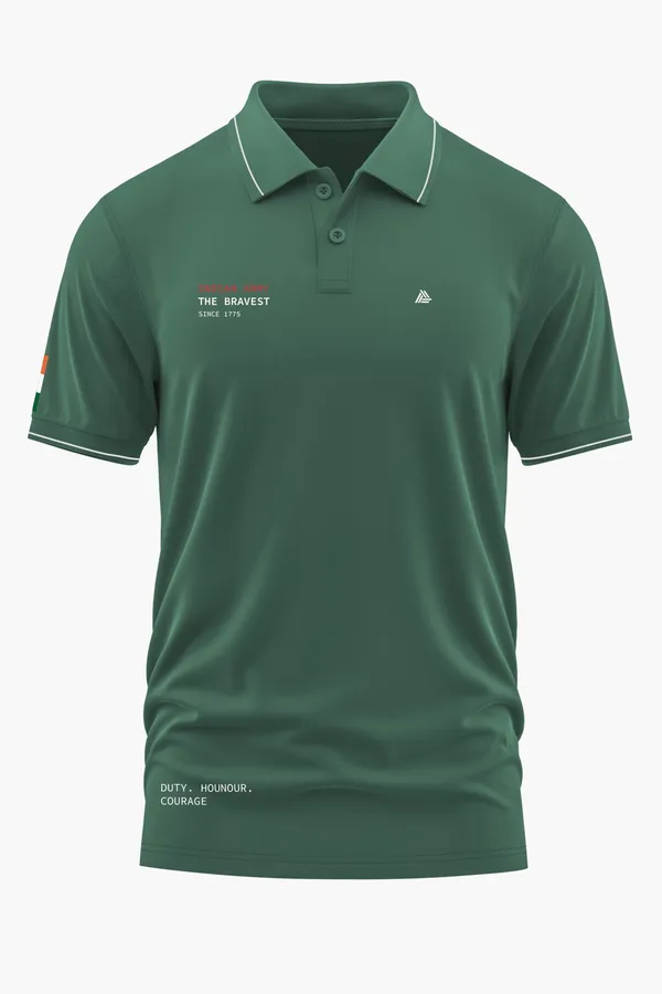 ARMY_THE_BRAVEST_POLO_T-SHIRT_-_Green,_XXL