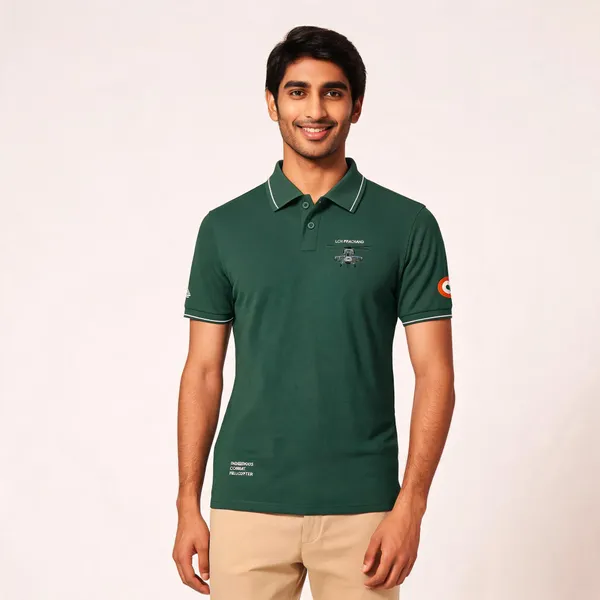 Green_Cotton-Lycra_Regular_Fit_Lch_Prachand_Polo_T-Shirt_For_Men