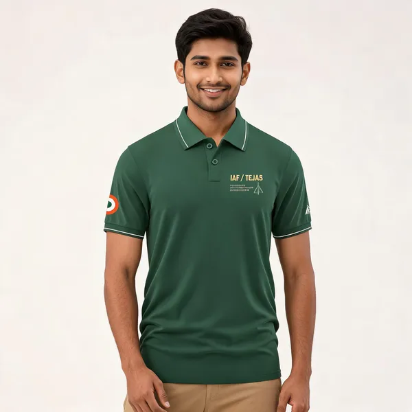 Green_Cotton_Regular_Fit_Iaf_Tejas_Polo_T-Shirt_For_Men