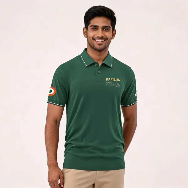 Green_Cotton_Regular_Fit_Iaf_Tejas_Polo_T-Shirt_For_Men