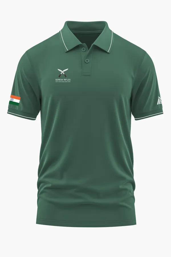 GORKHA_RIFLES_POLO_T-SHIRT_-_Green,_XXL