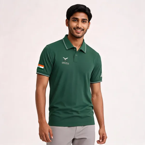 Green_Cotton_Regular_Fit_Gorkha_Rifles_Polo_T-Shirt_For_Men