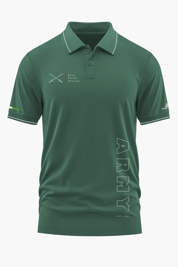 ARMY_SERVICE_BEFORE_SELF_POLO_T-SHIRT_-_Green,_XXL