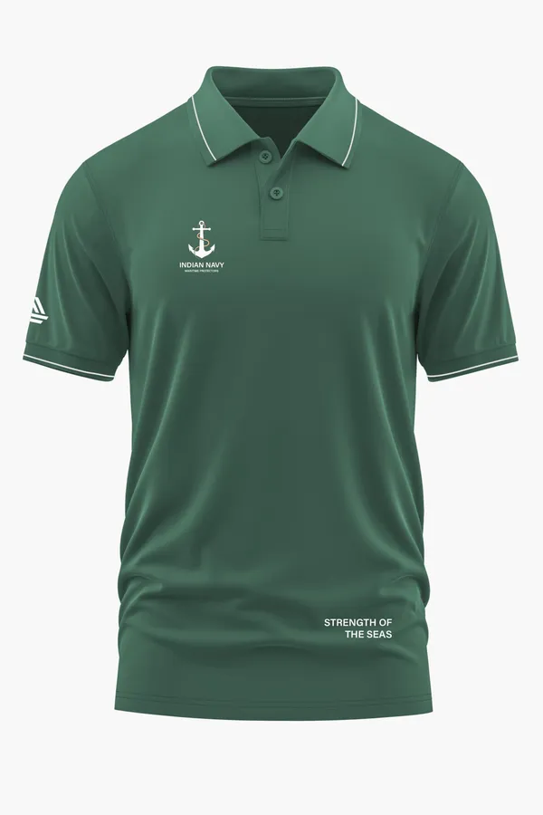 INDIAN_NAVY_MARITIME_PROTECTORS_POLO_T-SHIRT_-_Green,_XXL