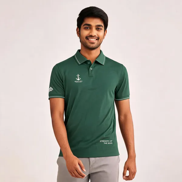 Green_Cotton_Blend_Regular_Fit_Indian_Navy_Maritime_Polo_T-Shirt_For_Men
